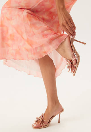 Cowl Neck Mesh Dress