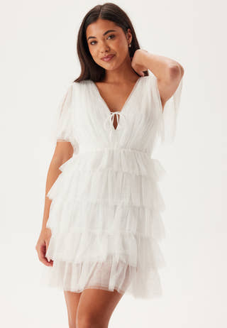 Deep V-neck Tulle Dress