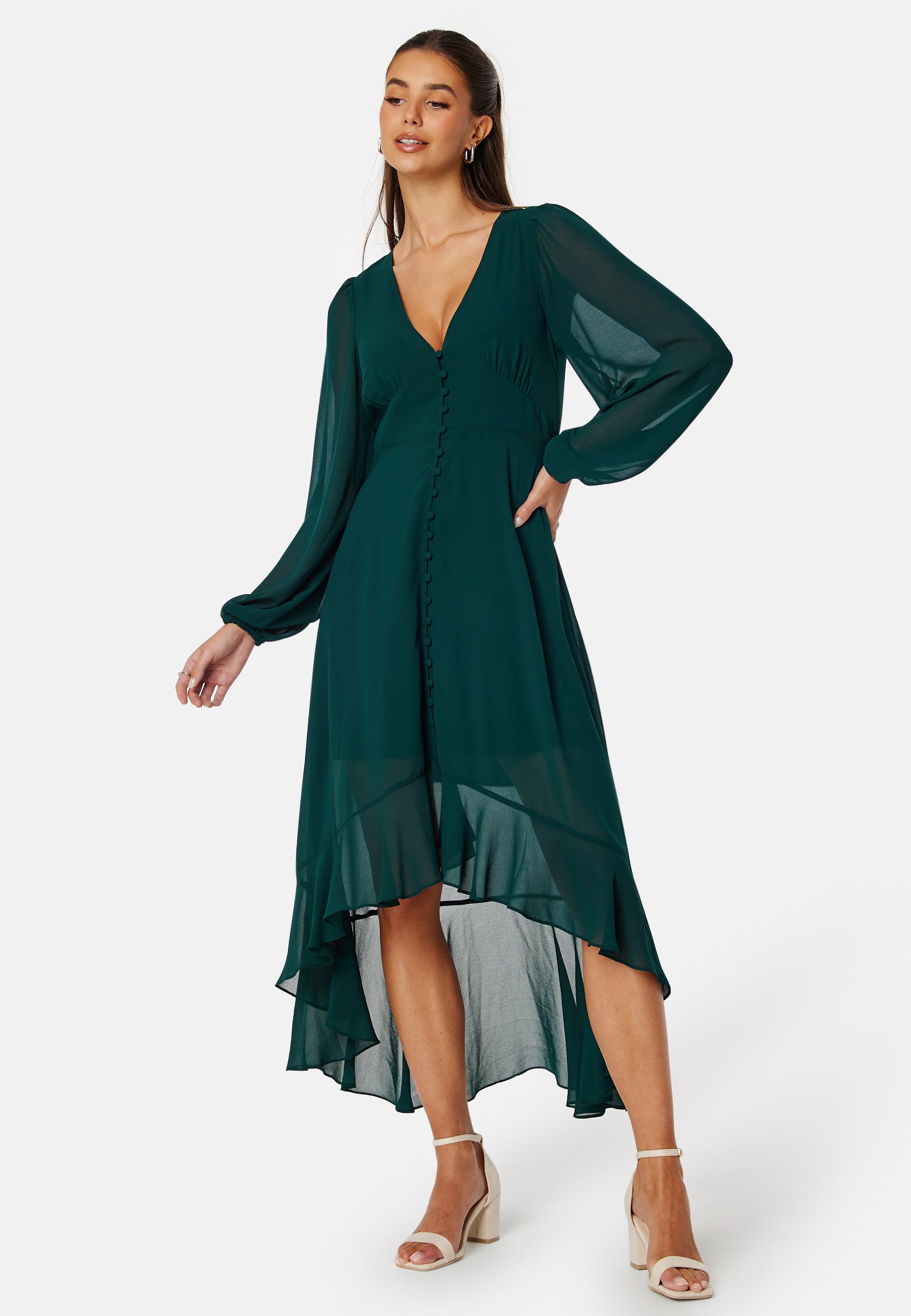 Bubbleroom occasion Desiree High-Low Dress campaign-outlet Green Bubbleroom occasion Desiree High-Low Dress campaign-outlet Green