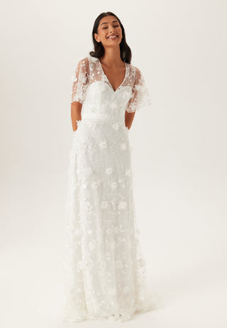 Embroidered Floral Wedding Gown