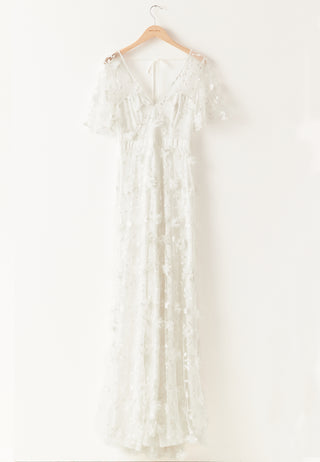 Embroidered Floral Wedding Gown