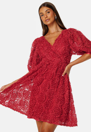 3D Puff Sleeve Dress