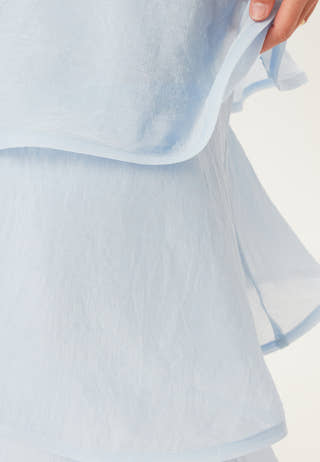 Flounce Sheer Ankle Skirt