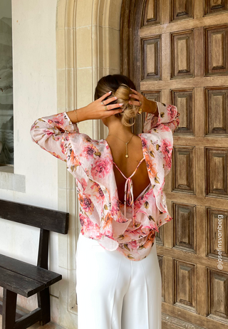 Flounce Sheer Blouse