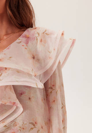 Flounce Sheer Blouse