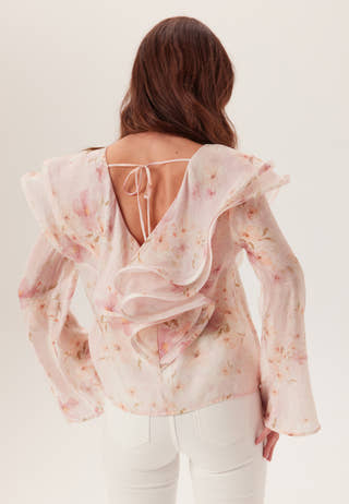 Flounce Sheer Blouse