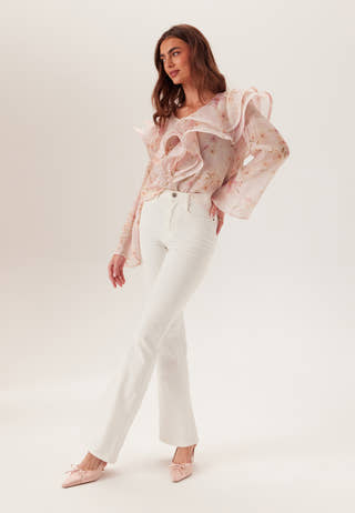 Flounce Sheer Blouse