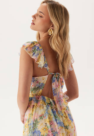 Frill Tie Back Maxi Dress