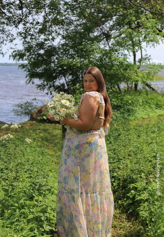 Frill Tie Back Maxi Dress