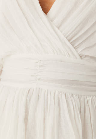 Frilled Balloon Sleeve Short Flounce Dress