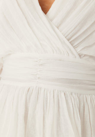 Frilled Balloon Sleeve Short Flounce Dress