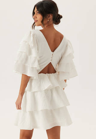 Frilled Sleeve Short Dress