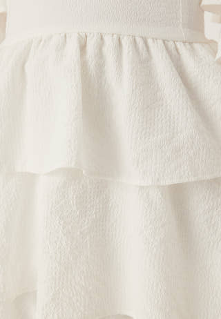 Frilled Sleeve Short Dress