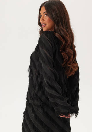 Fringe Flared Sleeve Blouse