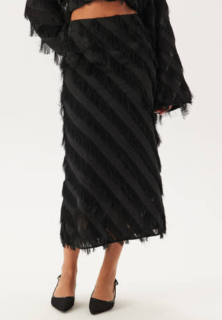 Fringe Midi Skirt