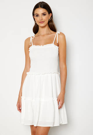 Gelda Shoulder Tie Smock Dress