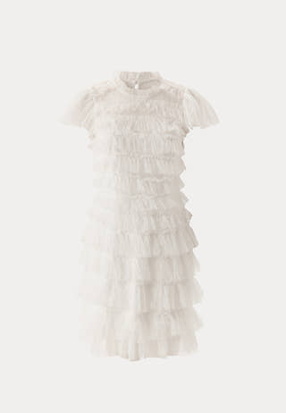 High Neck Tulle Frill Dress