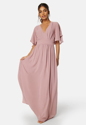 Butterfly Sleeve Chiffon Gown