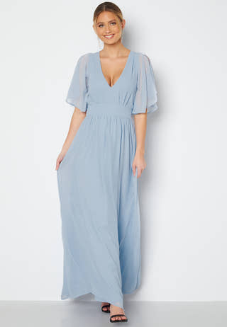 Butterfly Sleeve Chiffon Gown