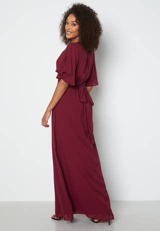 Butterfly Sleeve Chiffon Gown