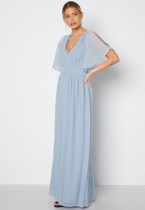 Butterfly Sleeve Chiffon Gown