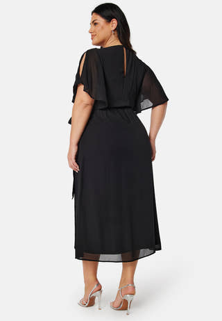 Butterfly Sleeve Midi Dress