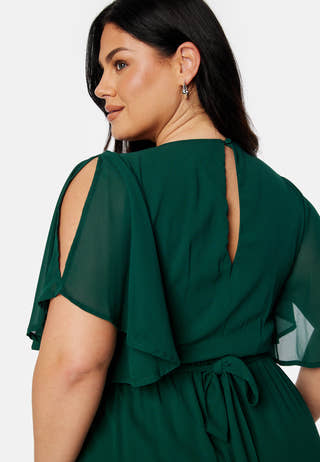 Butterfly Sleeve Midi Dress