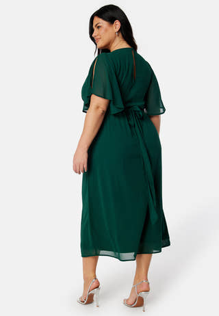 Butterfly Sleeve Midi Dress