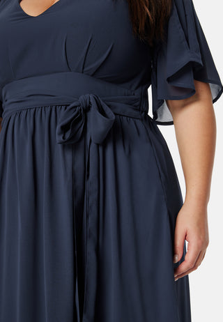 Butterfly Sleeve Midi Dress