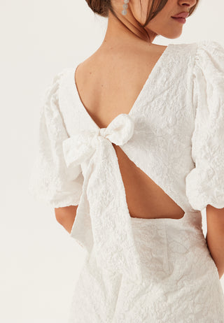 Jacquard Bow Short Dress