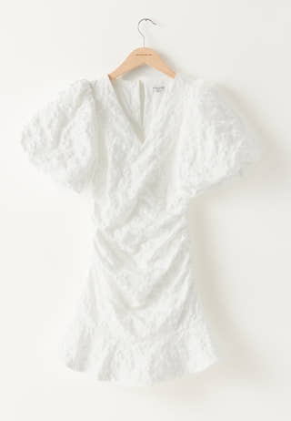 Jacquard Flounce Short Dress