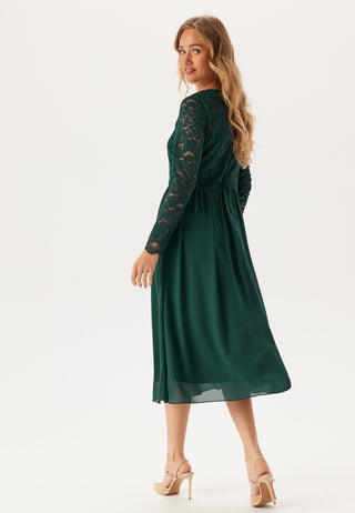 Lace Long Sleeve Midi Dress