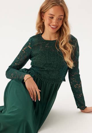 Lace Long Sleeve Midi Dress