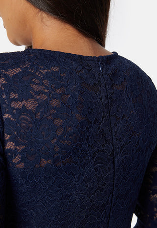 Lace Long Sleeve Midi Dress
