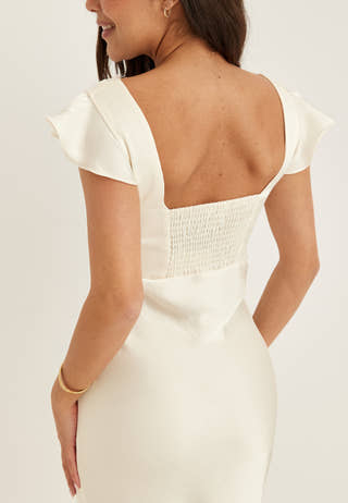 Lace Satin Maxi Dress