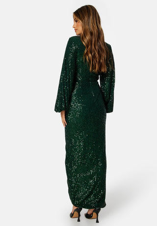 Sequin Wrap Gown