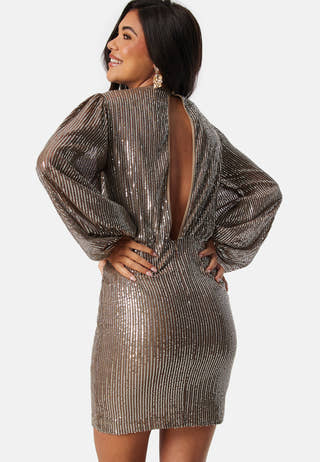 L/S sequin short dress