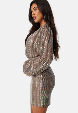 L/S sequin short dress