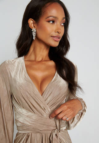 Wrap Tie Midi Dress