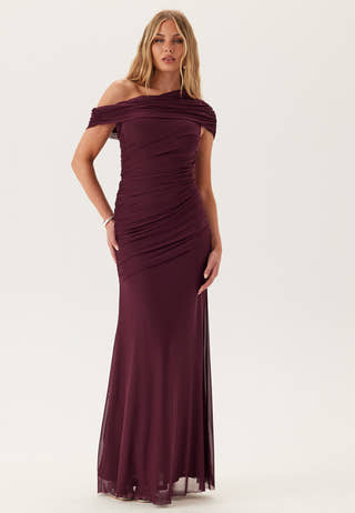 Off Shoulder Mesh Gown