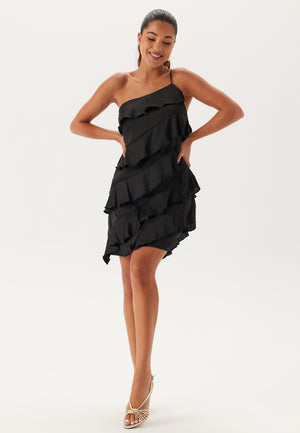 One shoulder Short Frill Dress