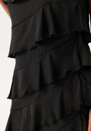 One shoulder Short Frill Dress