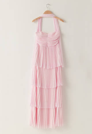 Pleated Bandeau Gown
