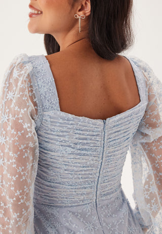 Ruched L/S Ankle Dress