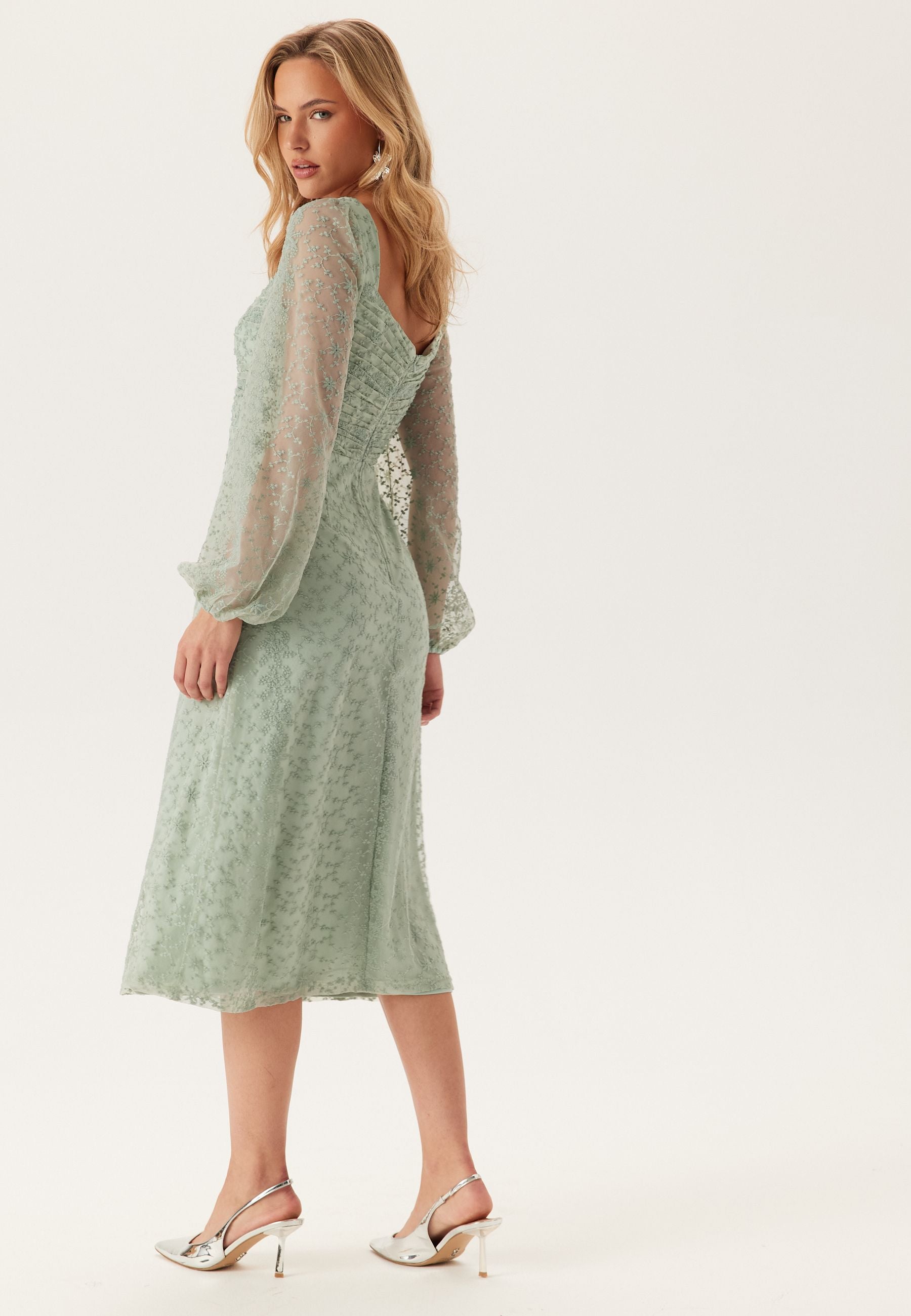 aqua ruched ruffled midi dress Bloomingdale's Aqua strappy ruched midi dress in
