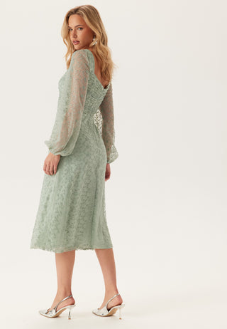 Ruched L/S Midi Dress