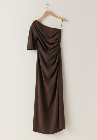 Ruched One Shoulder Gown