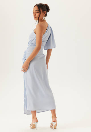 Ruched One Shoulder Midi Dress