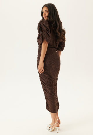 Ruched Puff Sleeve Dress