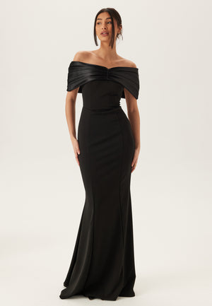 Satin Bow Off Shoulder Gown